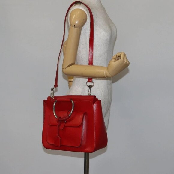 GUCCI Hand Bag Leather 2way Red - Picture 14 of 16